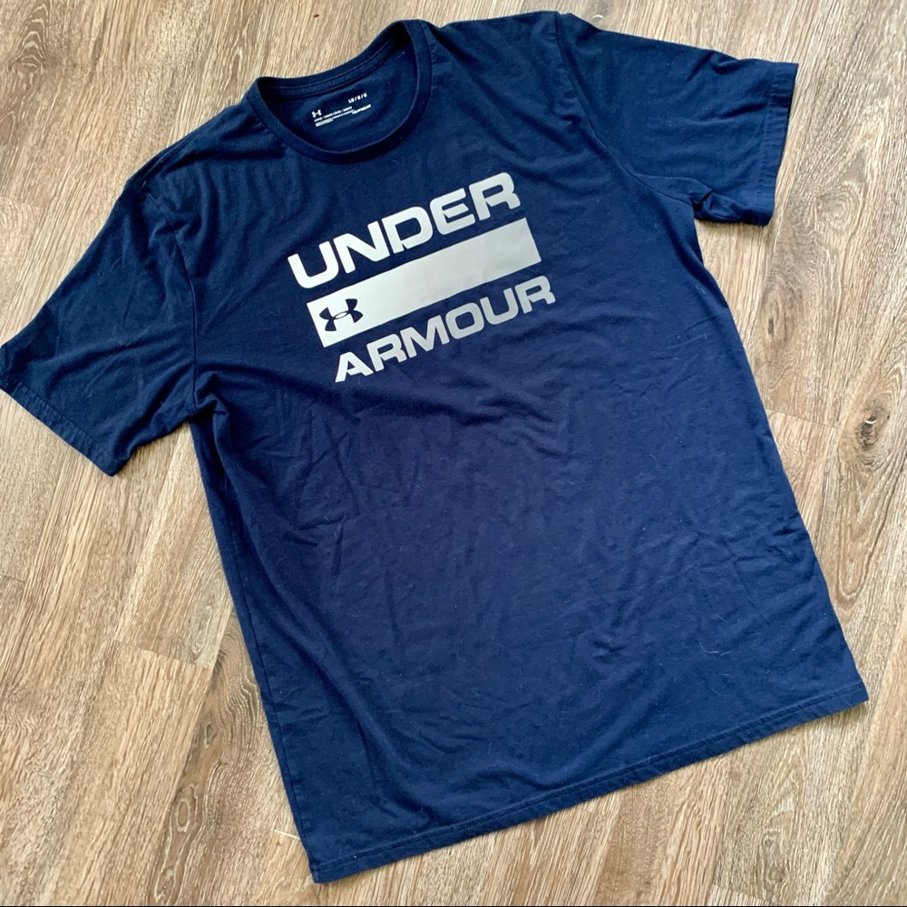 UNDER ARMOUR Navy Blue Logo Heat Gear Tee